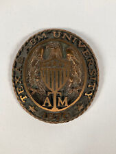 VTG Heavy Brass Bronze Texas A&M University Paperweight picture