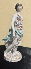 Antique 19th Century Roman Goddess Juno & Peacock Porcelain Figurine Statue picture