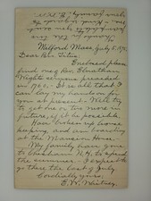 1895 E.W. Whitney Letters to Rev. George B. Titus re Rev. Elnathan Wight Sermons picture