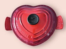 LeCreuset France Heart Shaped Cocotte Enamel Cast Iron Dutch Oven 2L Cerise Red picture
