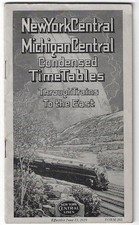 New York Central Michigan Central Railroad Condensed Timetable 1929 Vintage  picture