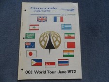 BAC /Aerospatiale Concorde Flight News 002 World Tour June 1972 photocopy picture