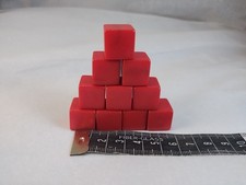 CATALIN 10 CUBES opaque Red 15mm square  by Bakelite Vintage 44g picture