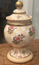 Retired Rare Mackenzie-Childs Ceramic Honeymoon Orange Marmalade/ White Canister picture