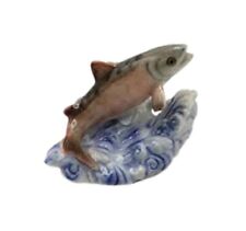 Hand-Painted Miniature Porcelain Salmon Fish Figurine 27084 picture