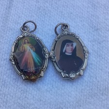 St. Faustina / Divine Mercy Saint Medal Double-sided Lot Of 2 picture