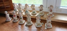 Napco Vtge Lot of 12 Floral Calendar Figurines 1950s Japan C6612 picture