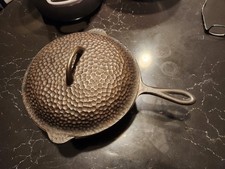 Vintage Chicago Hardware Foundry #9 Hammered Cast Iron Chicken Fryer w/ Lid picture