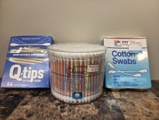 Vintage Q Tips Cotton Swabs Lot Of 3 New Unopened Original Classic Retro USA picture