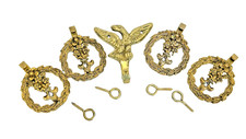 1964 James Papalia #304 Brass Wreath Pic Hangers #2601 Harvin Eagle Hook picture