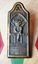 RARE ANTIQUE BRONZE IMP ELF DEMON PIXIE DESK CLIP ~ ENGLAND ~  picture