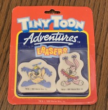 Vintage 1991 Tiny Toon Adventures Erasers Dizzy Devil Babs Bunny Sealed Caldor picture