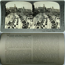 Keystone Stereoview The Bund, Shanghai, China Old Cars of 600/1200 Card Set #978 picture