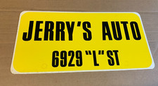 Jerry's Auto Omaha Nebraska Car Dealership Booster License Plate Advertising picture