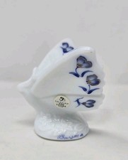 Fenton White Blue Hand Painted Butterfly 100 Year Anniversary Signed L. Everson picture