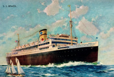 Steamship Brazil Steamer Ocean Liner Ship Postcard picture