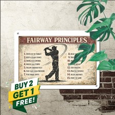 Golf Life Lessons Retro Tin Sign Sarcastic Country Club Decor Metal Plaque 8x12 picture