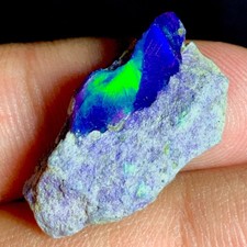 8.35 Ct, Natural Ethiopian Black Opal Rough, Top Grade Fire Opal Raw Gemstone picture