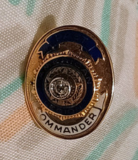 Vintage American Legion Past Post Commander Pin Diamond 10k Gold White  picture