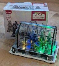 Holiday Time Light Up Village Greenhouse Christmas Village Tree Farm Cottagecore picture