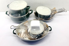 NOS Vintage 11 Pc. Vitrex Porcelain Green Enamelled Steel Cookware Set Spain picture