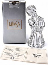 Mikasa Lead Crystal Choir Angel Candle Holder Germany 6