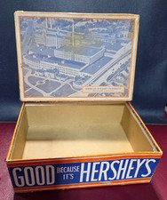 vintage 1930/40s Hershey Almond Milk Chocolate 5¢ Candy Bar Box Factory Graphics picture