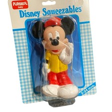 Vintage Playskool Mickey Mouse Walt Disney Baby Rubber Squeak Toy New 1986 picture