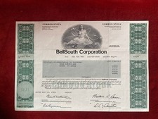 BellSouth Corp. Stock Certificate - AT&T Baby Bell picture