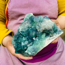 4.92 LB Large Natural Green Fluorite Crystal Cluster Healing Specimen 4135 picture
