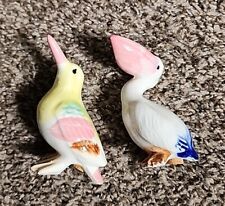Vintage Tropical Colorful Pelican Birds Salt & Pepper Shakers Japan  picture