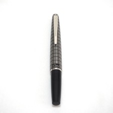 Vintage Pilot Elite Silver Checks Grid Pocket Fountain Pen 18K WG F Nib Tested picture