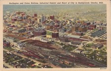 Omaha, NEBRASKA - Burlington & Union Stations - Industrial District - 1948 picture
