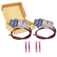 Rear License Plate Light Bulb Socket Wiring Harness Kit ( 2 Sets ) picture
