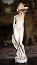 Vintage large beautiful ceramic porcelain female nude sculpture statue 25
