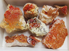 8 pcs 100g Vanadinite&Barite minerals dispay specimens picture