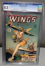 Wings Comics #96 CGC 8.5  Good Girl Art -  Golden Age Fiction House - 1948 picture