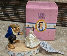 Walt Disney's Beauty And The Beast Porcelain Dancing Music Box by Schmid BOX TAG picture