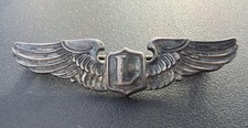 WWII U.S. ARMY AIR CORPS LIAISON STERLING SILVER PILOT WINGS BADGE AMICO picture
