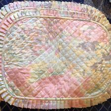 Vintage 80s Floral Quilted Placemats Ruffle Grandmillenial Cottagecore Pastels 6 picture