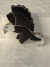 Vintage Zuni Andrea Lonjose Shirley Sterling Silver Eagle Brooch Pendant picture
