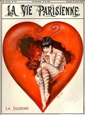 1928 La Vie Parisienne La Jalousie French France Travel Advertisemnt Poster  picture