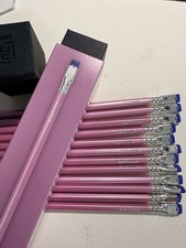 FULL BOX 12 Pencils - Blackwing Pink Pearl - Bright Blue Eraser - BOX INCLUDED picture