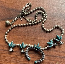 Vintage Estate Petite Squash Blossom Necklace,  1960's - 1970's Signed picture