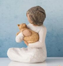 A Woman & Her Cat Figure Statue Girl - Reminiscent Of Willow Tree Memorial picture