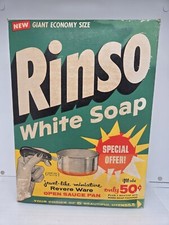 Rinso White Soap Laundry w/Revere Ware Special Offer 3lb 8.5oz Unopened Box 1950 picture