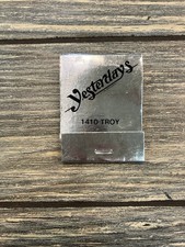 Yesterdays A Fine Restaurant Troy Vintage Silver Foil Matchbook picture