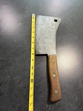 1940’s Vintage Briddell Solid Steel Butcher Cleaver Heavy Chopper 2lb 11.8oz picture
