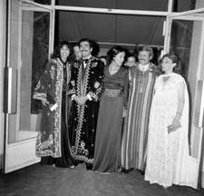 Algerian director Mohammed Lakhdar-Hamina his actors during a part- Old Photo picture