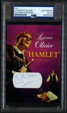 Laurence Oliver signed autograph 3.5x5 Actor: Hamlet Custom Cut PSA Slabbed picture
